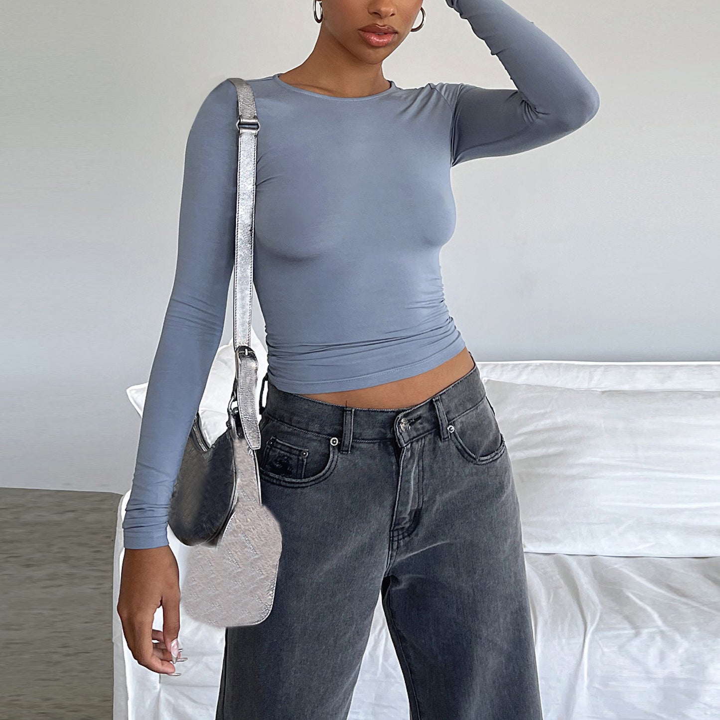 Women's Slim Long-sleeved Pullover Tops - Antoniette Apparel